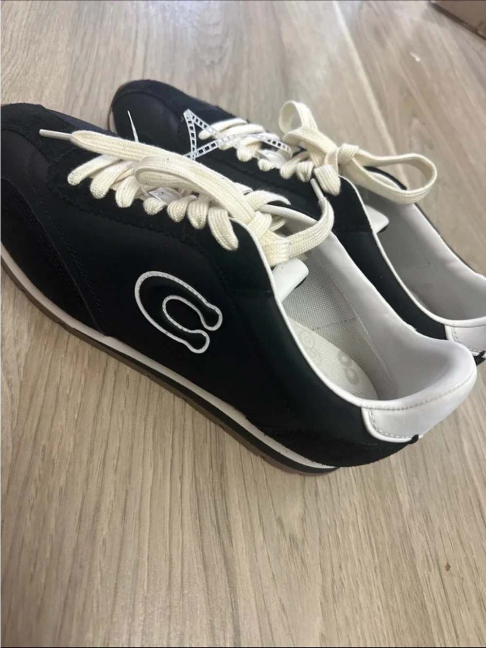 Coach Black and White Low-Top Runner Sneakers
